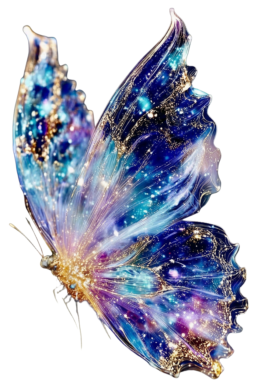 Borboleta de cristal brilhante