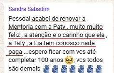 Depoimento de Sandra: acabei de renovar a Mentoria