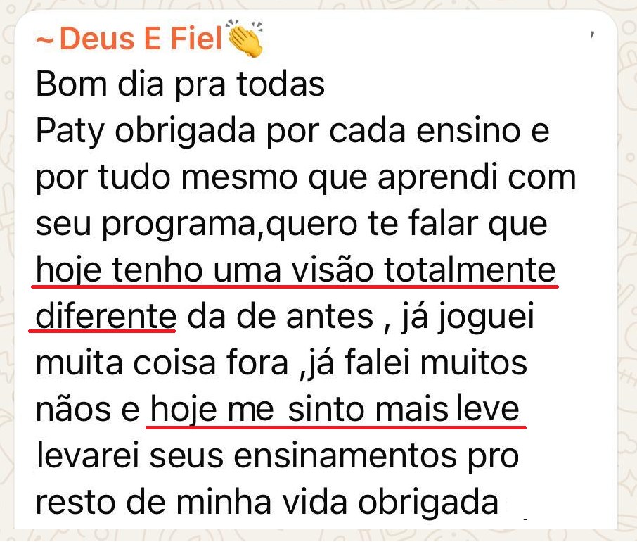 Depoimento de aluna: hoje tenho uma visão totalmente diferente e me sinto mais leve